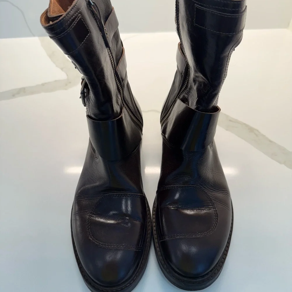 We The Free Dark Brown Buckle Combat Boots - Picture 4 of 11